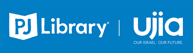 UJIA and PJ Library logos against a blue background.